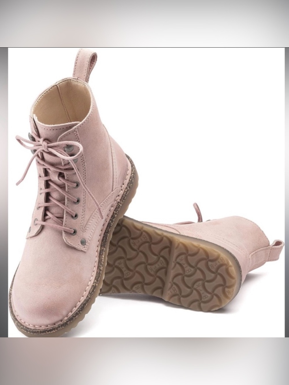RARE NWOB Birkenstock Limited Edition Bryson soft pink suede combat boot